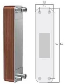 Unequal Flow Path Heating Plate Heat Exchanger Copper Brazed Heat Exchanger 4.5Mpa