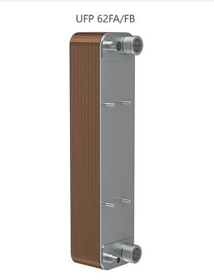 UFP62fa Asymmetric Flow Path Brazed Plate Heat Exchanger Copper 4.5Mpa