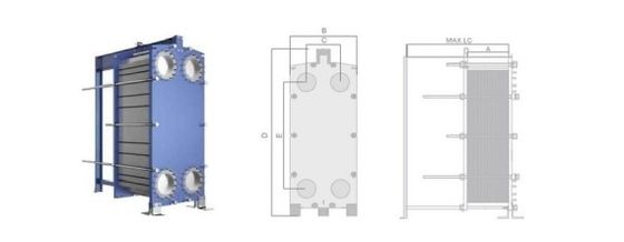 SM0254 Gasketed Plate And Frame Heat Exchanger For Metallurgical Industry B30B Series