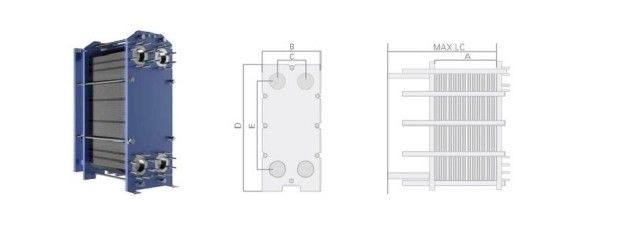 Carbon Steel Detachable Plate Heat Exchanger Commercial Plate Heat Exchanger 2.5Mpa