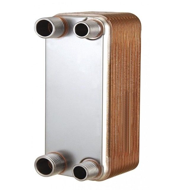 Water To Water Copper Plate Heat Exchanger For HVAC Industry Compact Size